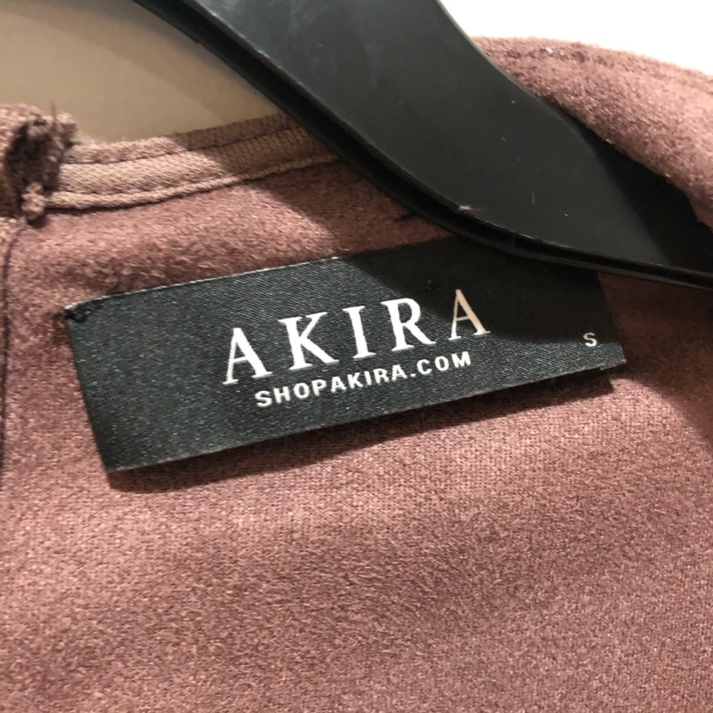 Akira Plum-Brown Suede Dress - Picture 5 of 6